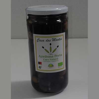 Azeitona preta com caroço frasco 440g
